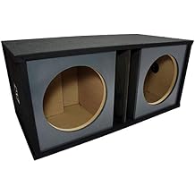 American Sound Connection Car Audio Dual 12" Slot Vented Paintable Baffle Stereo Sub Box Enclosure