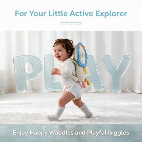 Image of Baby Head Protection Backpack - Soft Lightweight Fall Cushion for Toddlers During Crawling & Walking, Helps Ease Impact from Backward Tumbles(Colorful Lion)