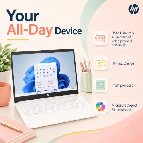 Image of HP Ultrabook Laptop, Microsoft 365 1-Year, 4GB RAM, Intel Core, No Mouse