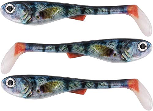 FISHN GRUMPYnature 3er Pack - 10gr, 11cm, Ultra Realistisches HighResCapture-Design, Angelköder zum Hechtangeln, Zanderangeln, Barschangeln, Gummifisch Hecht (Perch)