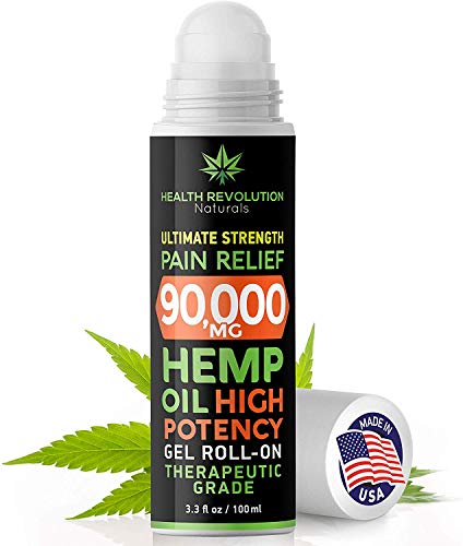 Hemp Pain Relief Roll On Gel, New More Potent Formula for 2020, Faster