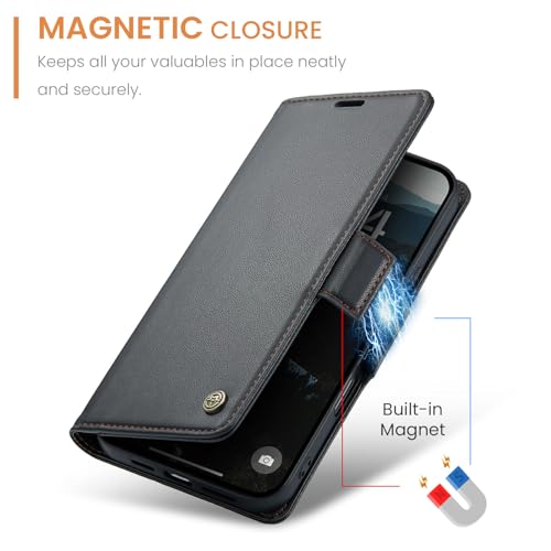 Coque iPhone 16 Plus anti piratage RFID étui portefeuille clapet