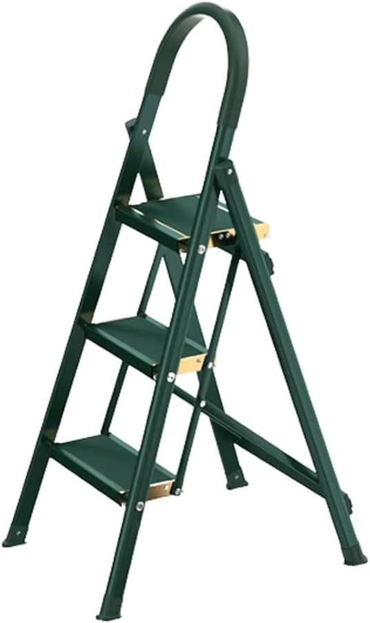 Ladders Home Telescoping Ladders, Lightweight Green Blue Folding Ladder with Armrests, Small Step Ladders for Home, 330lb Capacity Household or Outdoor