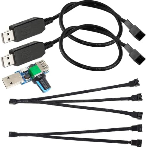 USB Auf 4-Pin PC-Lüfter Adapterkabel – 12V Step-Up, 55 Cm, Inkl. Splitter Für 3x3Pin & 4Pin Lüfter