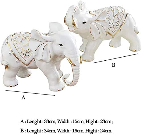 Estatua de elefante de la suerte, adornos de Feng Shui, escultura de cerámica para riqueza y prosperidad, regalo decorativo para decoración del hogar o tienda