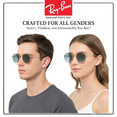 Image of Ray-Ban RB3447 ROUND METAL Round Shaped Sunglasses for Men with Official RAYBAN Eyewear Kit