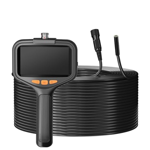 Telecamera endoscopica industriale da 4,3'' 1080p HD, 50 m, cavo rigido, impermeabile, boroscopio con design diviso per auto (50 m, doppio 8 mm)