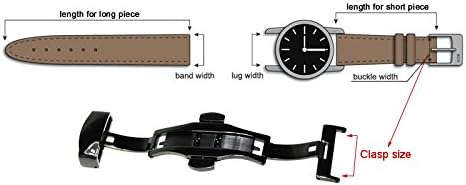 RECHERE Stainless Steel Push Button Butterfly Deployment Clasp for Leather Watch Band Strap - Image 4