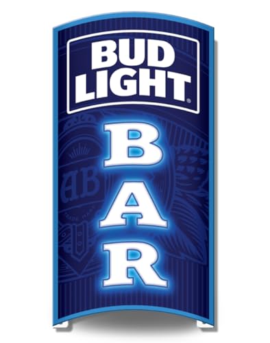 Desperate Enterprises Rolled Bud Light Aluminum Sign - Sign Size 17.5 x 7.5 - Nostalgic Vintage Metal Signs - Made in the USA