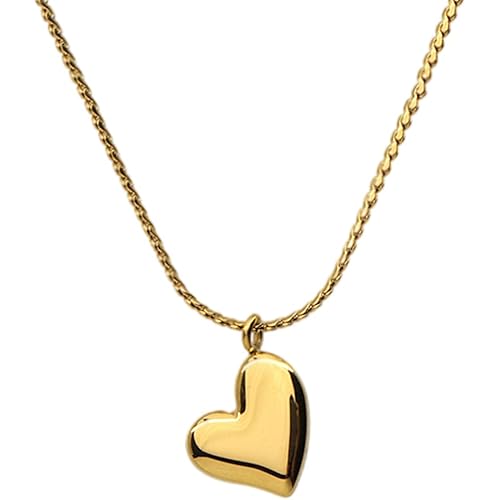 Jude Jewelers Stainless Steel Heart Shaped Classic Plain Statement Wedding Holiday Party Pendant Necklace