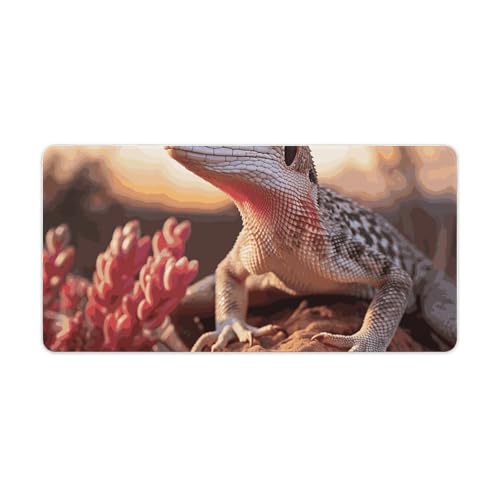 Tapis de souris de jeu LED pour bureau et maison grand format lézard
