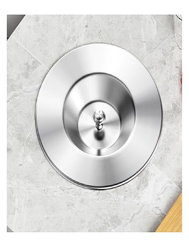 Genérico Cubo de basura redondo de acero inoxidable for encimera, cubo de basura pequeño con tapa, cubo de basura empotrado con conducto de basura integrado.