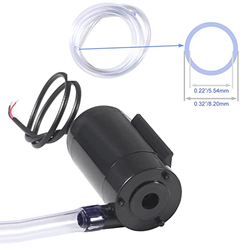 Image of 6Pcs DC 3-5V Micro Submersible Low Noise Mini Water Pump with 2pcs Clear Vinyl Tubing Flexible Water Pipe(1M) Micro Motor Water Pump for Fish Tank Pond Fountain Hydroponics Garden Aquariums