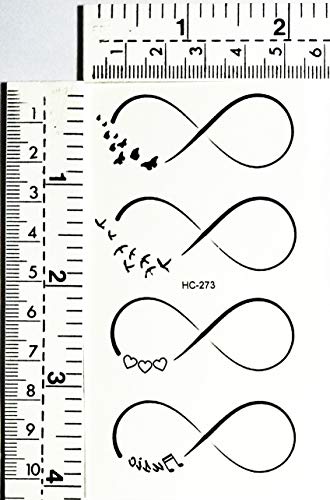 Mini Tattoos 2 Sheets Black Dove Bird Fly Heart Note Music Infinite Cartoon Tattoos Art Stickers Waterproof Temporary Painting Make Up Sexy Body Fake Tattoo For Men Women Teens (14) #TOP1