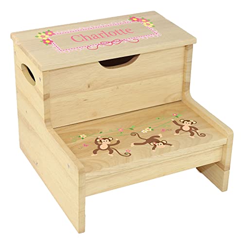 Wood Storage Stool - Monkey Girl