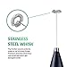 Milk Frother - Handheld Battery Operated Electric Foam Maker For Coffee, Latte, Cappuccino, Hot Chocolate - Cordless Mini Drink Mixer Stirrer with Stainless Steel Whisk