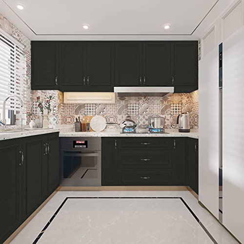 Image of Yancorp 24 inchx394 inch /32.8'ft Matte Black Peel and Stick Wallpaper Removable Contact Paper for Cabinest Self-Adhesive Drawer Stick and Peel Countertop