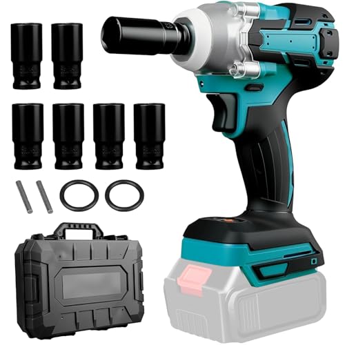 WUDLEP Cordless Impact Wrench 1/2 inch Compatible with Makita 18V Battery, 900FT-LBS Brushless Electric Impact Gun (1200Nm) with LED Work Light, High Torque Impact Wrench for Automotive Repairs