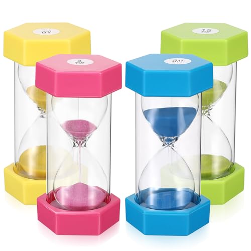 CHICAMPERA 4個 用砂時計 マー 視覚的管理 砂マー 勉強やゲーム集中力アップ 教室 家 オフィス向け