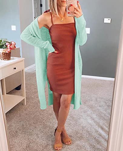 Image of Misassy Womens Open Front Knit Sheer Cardigans Summer Boho Lightweight Long Sleeve Kimono Long Sweater