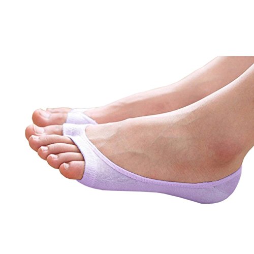 Image of seven wolves Womens Peep Toe Socks 6 Pairs, Toeless Cotton No Show Socks Non Slip Shoe Liner