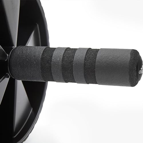 adidas Bewegungsrad Ab Wheel für effektives Bauchmuskeltraining – Stabiles Fitnessgerät, Ergonomisches Design, Heimtraining & Fitness, Schwarz