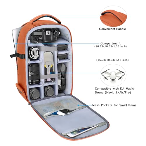 Image of MOSISO Camera Backpack, Photography Camera Bag 15-16 inch Waterproof Hardshell Case with Tripod Holder&Laptop Compartment