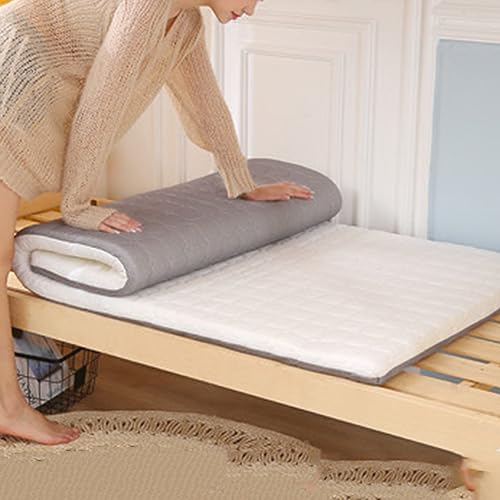 Cubrecolchón de espuma de alta densidad, espuma viscoelástica firme con funda extraíble lavable, diseño de hojas, tamaño individual
