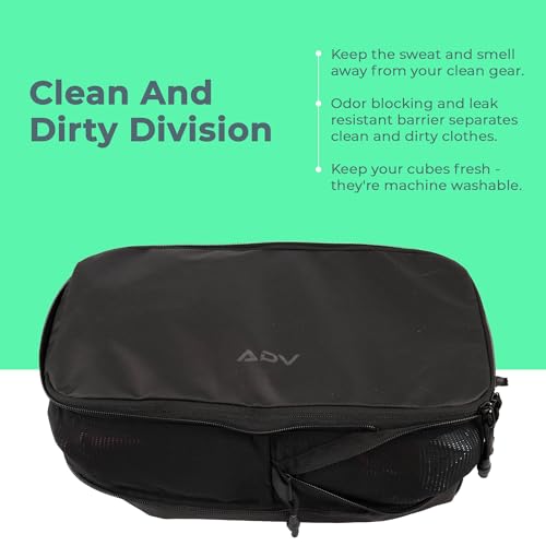 ADV Packing Cubes - Premium Weatherproof Kordra Nylon Packing Bags - Organize and Protect Your Travel Essentials with ADV Travel Compression Bags! (Medium Midnight)