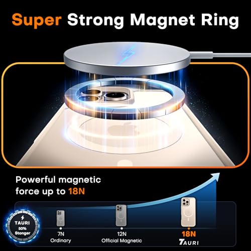 Image of TAURI for iPhone 16 Pro Max Case, Compatible with MagSafe, Rose Gold | with Screen Protector, Not-Yellowing Military-Grade Protection, Shockproof Slim Magnetic Case for iPhone 16 ProMax
