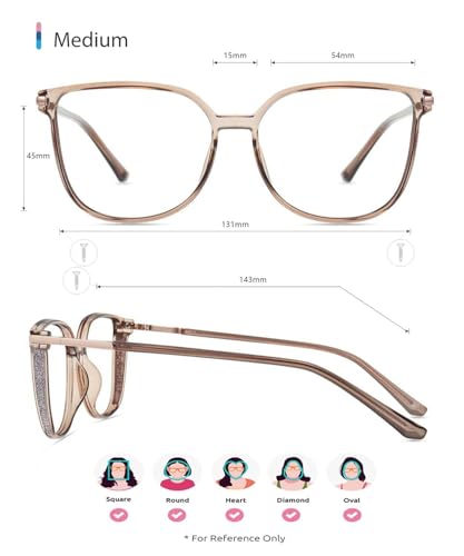 Image of Firmoo Blue Light Glasses for Women /Men, Computer Blue Light Blocking - Lightweight TR90 Square Frames