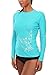 SOCIALA Long Sleeve Swim Shirts Womens Rashguard Swimsuit UPF 50+ Swimming Shirt 2XL Aqua