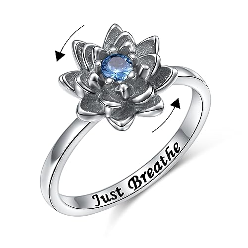 Bague anti-anxiété en argent pour soulager le stress et le TDAH