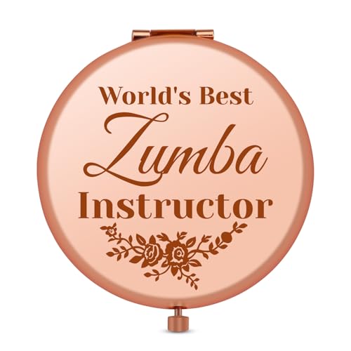 Jielahua Zumba Instructor Gift Compact Makeup Mirror for Women Zumba Gift for Women Dance Fitness Gifts Dance Teacher Gifts Thank You Present for Coach Instructor Folding Makeup Mirror for Her