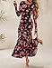 ZESICA Women's Long Sleeve Floral Bodycon Dresses 2025 Fall Fashion Mesh Ruffle Mermaid Wedding Guest Party Maxi Dress Black Small