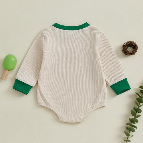 Infant Long Sleeve Bubble Romper Baby Boy Fall Winter Outfits Newborn Waffle Knit Embroidery Bodysuit Clothes3