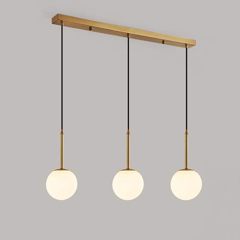 Nowoczesny złoty żyrandol 12 świateł z połowy wieku oświetlenie wiszące z globusem matowe szklane klosze retro regulowana lampa sufitowa do jadalni - miedź. 3 światła