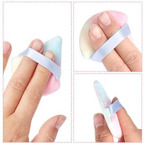Sibba 3 Pieces Powder Puff Triangle Shape Face Makeup Puff For Loose Powder Foundation Soft Cosmetic Sponge Wet And Dry Powder Puff Pads Large Body Cotton Powder Cushion Puffs(Multicolor) #TOP5