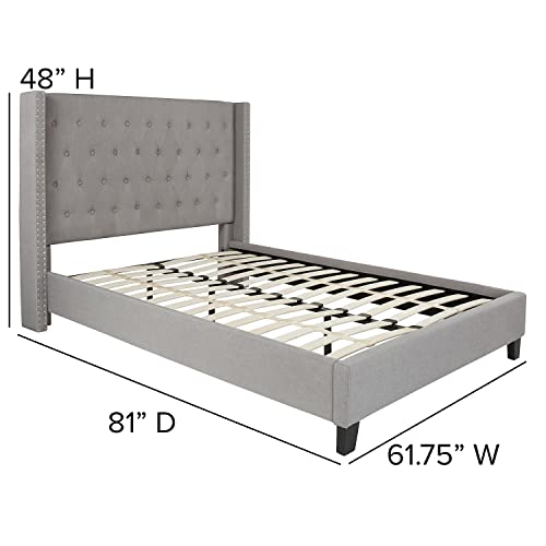 Flash Furniture Upholstered Platform Bed, Full, Light Gray #TOP2