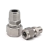 Metalwork 304 Stainless Steel Compression Tube Fitting Male Connector Adapter 3/8' NPT Male x 10mm...