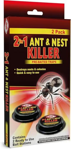 Image of Ant Killer Bait Stations 2pk - Destroy Ants & Nest Colonies | Indoor Strong Ant Killer Traps Control For Home & Garden | Kill Entire Colonies | Easy To Use & No Mess vs Powder/Spray