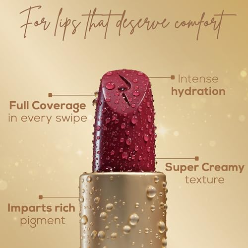 Image of RENEE H2O Hydrating Creme Lipstick-Ruby Haze, Super Glossy, Lightweight, Non-drying & Hydrating, Easy Glides Formula with Intense Pigment, Shea Butter, Hyaluronic Acid, Jojoba Oil Infused