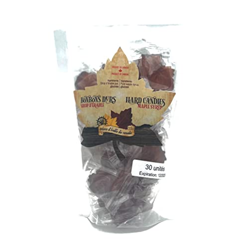 Dulces duros en jarabe de arce de Quebec - Hecho con jarabe de arce puro - Bolsa de 30 unidades - Tesoros de arce