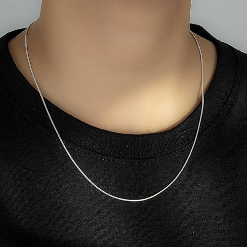 Women 925 Sterling Silver Magic Snake Chain Necklace- Men 1.2MM Solid Snake Chain Flexible Choker 16"-30" Italian Silver 24K Gold Over Jewelry4