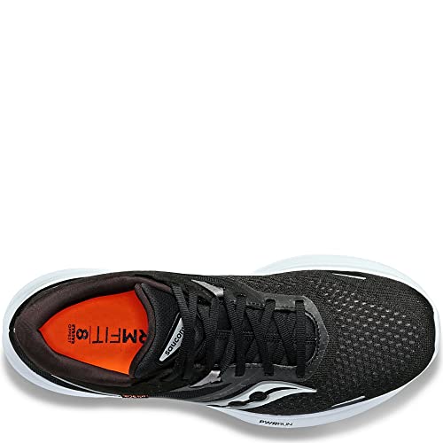 Saucony Tênis feminino Ride 16, Preto/branco, 12 Wide