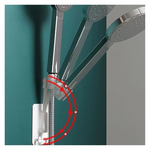 Support de douche rotatif 360 sans perçage à double crochet mural blanc