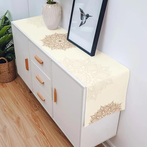 Chemin de table en lin bohème chic et luxueux pour décoration raffinée - 5