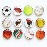 junfeng Magnete 12pcs / Lot Verschiedene Bälle Kühlschrank Magnet Basketball/Fußball/Volleyball/Baseball/Tennisball Nachricht Aufkleber für Geschenk Home Decor Dekorative Magnete