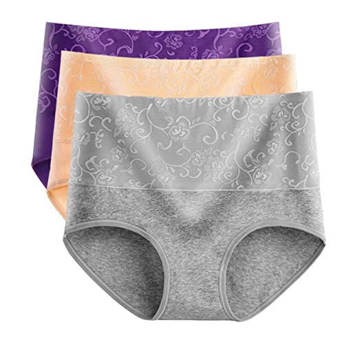 Culotte pour femmes en coton peigné premium lot de 3 slips haute taille sans couture