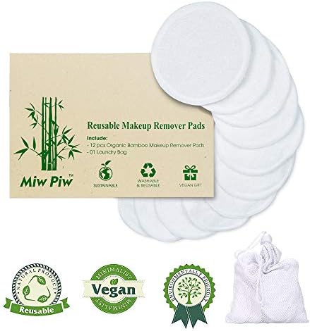 Reusable Cotton Pads Face Pack 14 Include Natural Loofah Face Scrubber Exfoliator Sponge 12 pcs Washable Makeup Remover 1 Laundry Bag Skincare Cleaning Bamboo Cloth Rounds Facial Wipes Eye